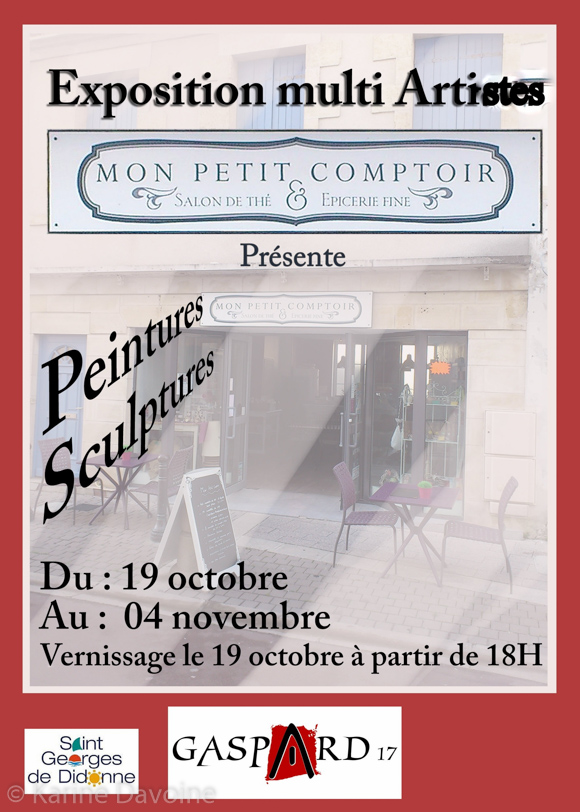 affiche-comptoir-exposition-tableau "Mon petit comptoir " St Georges de Didonne Peinture 